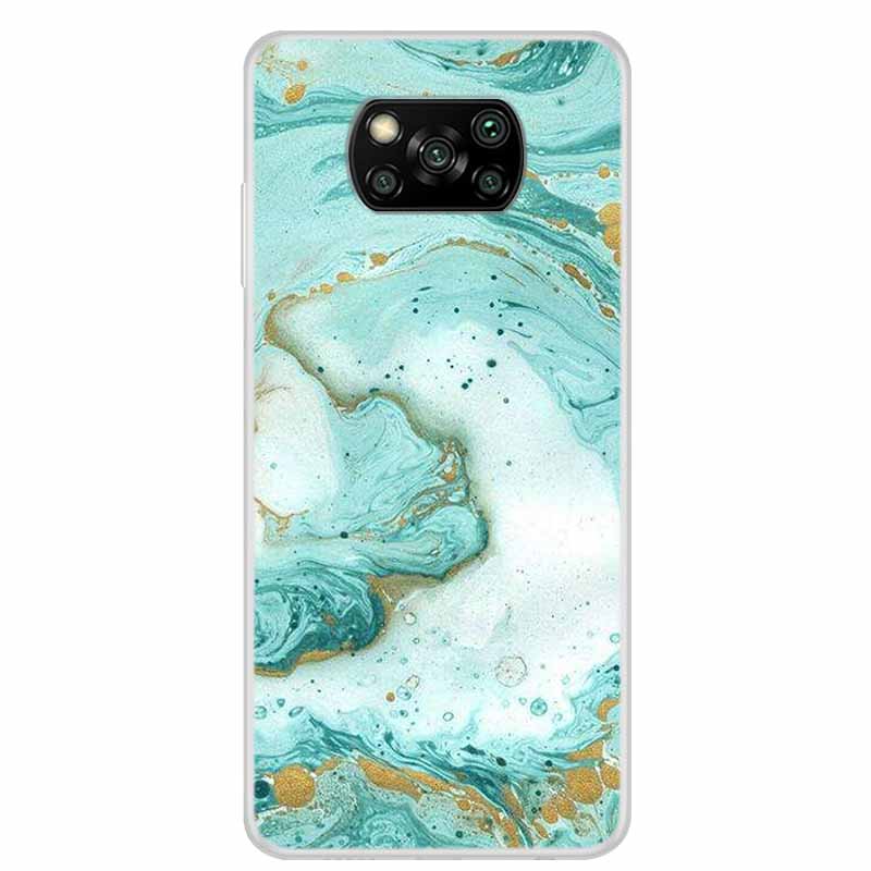 For Poco X3 Pro Case X3 NFC 6.67" Clear Marble Soft TPU Silicone Back Case for Xiaomi Poco X3 NFC Phone Covers Shockproof Fundas