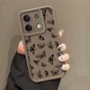 Fashion Black Butterfly Pattern Case For Xiaomi 13T 11T Pro Poco F6 X6 Redmi Note 13 12 11 Pro 10 Frosted Shockproof Soft Silicone Phone Cover