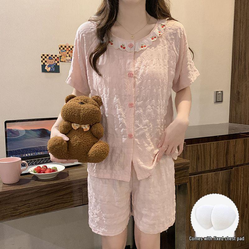Women's Cloud Cotton Lace Pajama Cardigan Set - Spring & Autumn Collection