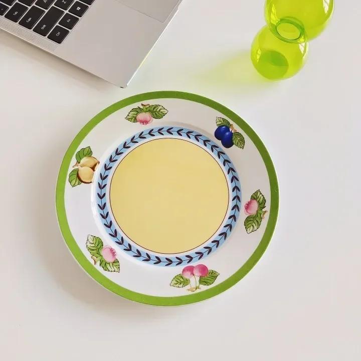 

8-дюймовая керамическая тарелка, столовая посуда, плоские тарелки, десертные тарелки, блюдца для торта, салатные тарелки, тарелки и блюда, картонные обеденные тарелки