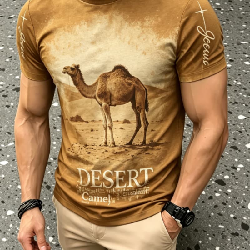 Men s Fashion 3D Printed Men s T-Shirt Round Neck Short Sleeve S