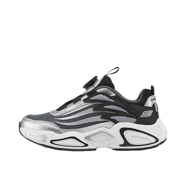 Skechers Kids Comfortable Lightweight Simple Outdoor Casual Shoes Kids Shoes Silver 405314L-SLBK 33