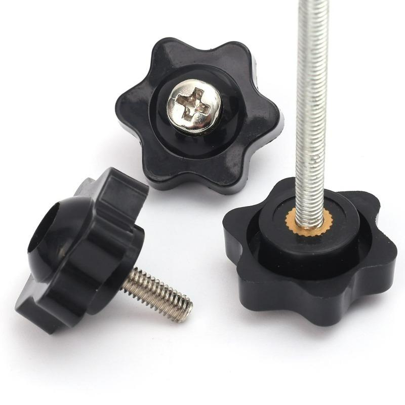 5/50Pcs Plum Blossom Handle Nut M4 M5 M6 M8 Blind Hole Copper Core Handle Knob Thread Mechanical Black Thumb Nuts Assortment