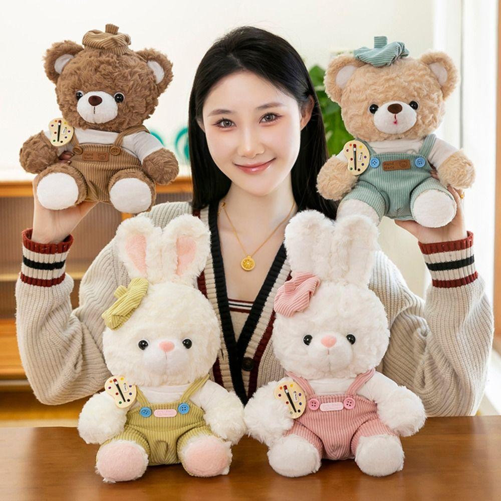 With Hats Bear Wear Clothes Plush Toys Fluffy Rabbit Stuffed Animal  Birthday Parties