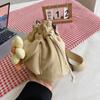 Flower Shoulder Bag Canvas Work Tote Bag Ins Crossbody Bags  Girls