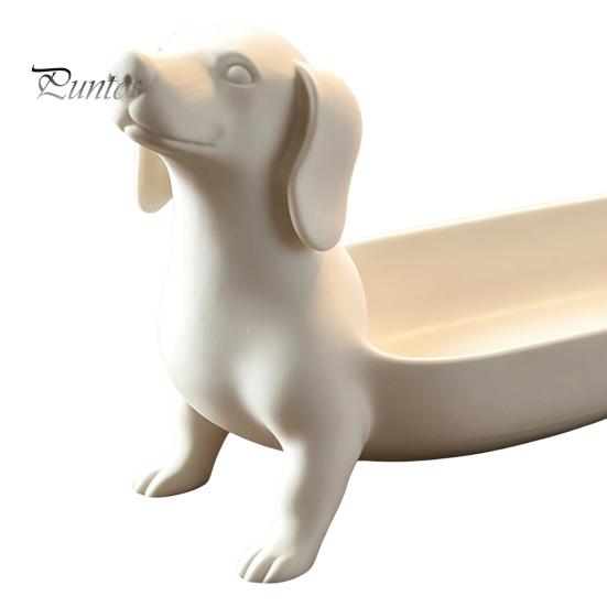 Geschenk für Hundeliebhaber Dackel Schmuckschale, Dekorative Aufbewahrungsorganizer Ringe Ohrringe Und Schlüssel, Tier Schmuckschale Niedliche Harzfigur Schreibtisch