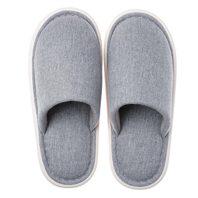 

Мужские хлопковые тапочки EVA большого размера с нескользящей мягкой подошвой для домашнего комфорта осенью/зимой Size 42-43 серый
