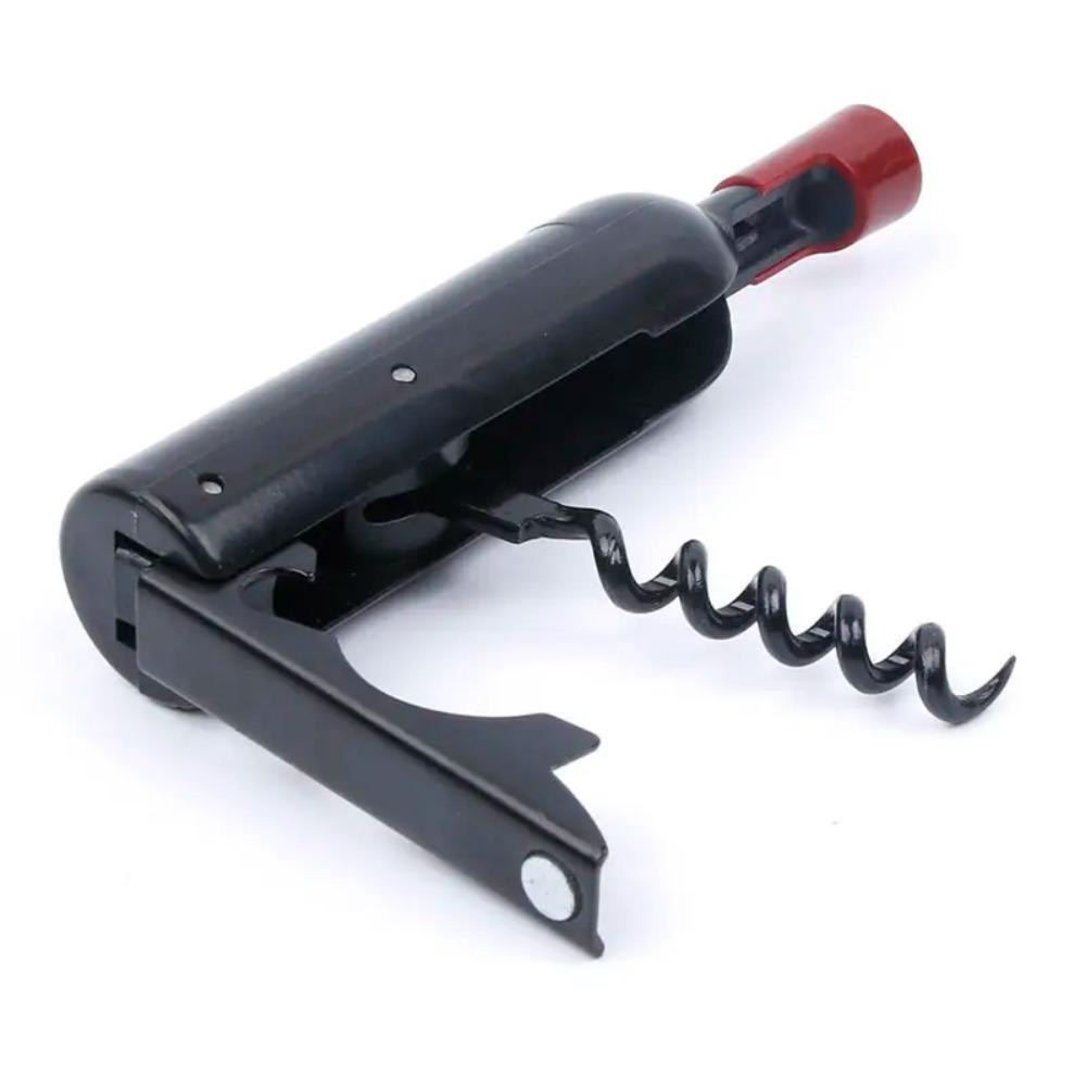 Wine Bottle Shaped Bottle Opener Plastic Champagne Corkscrew Creative Refrigerator Magnet Party