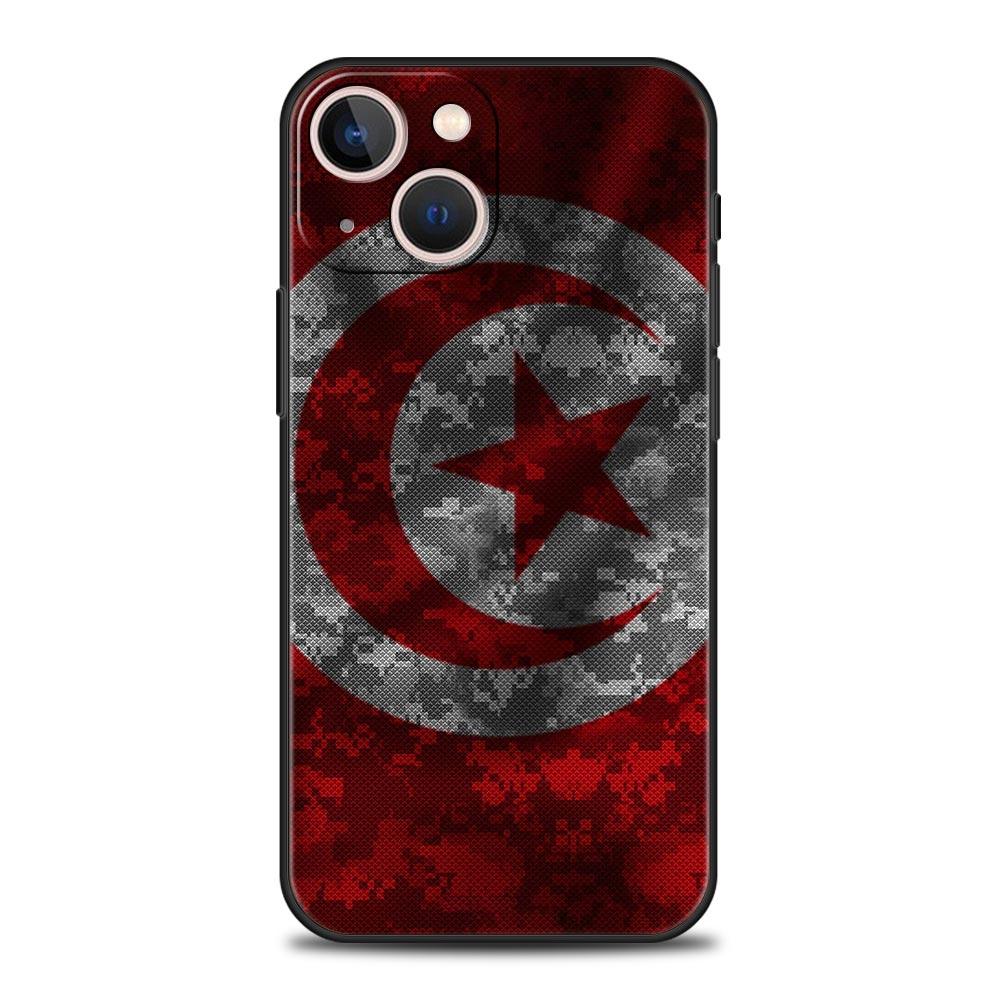 Tunisia Flag Phone Case For iPhone 17 16 15 Pro Max 11 12 13 14 7 8 Plus SE 2020 X XR XS Cover Soft Black