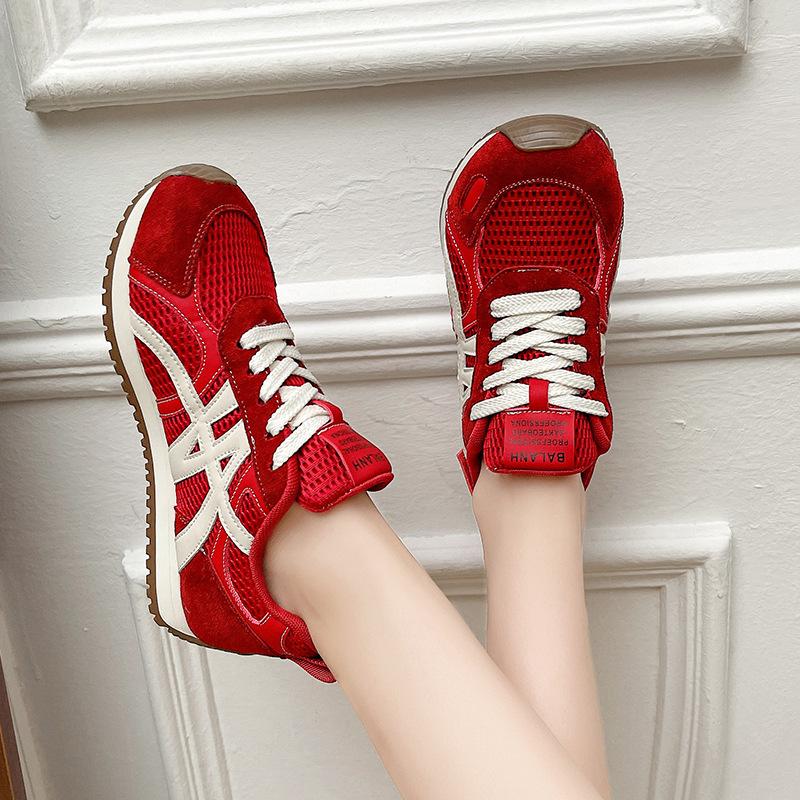 2025 New Leather Breathable Mesh Platform Forrest Gump Shoes Women's Summer and Autumn Versatile Casual Sports Running Shoes Casual Shoes