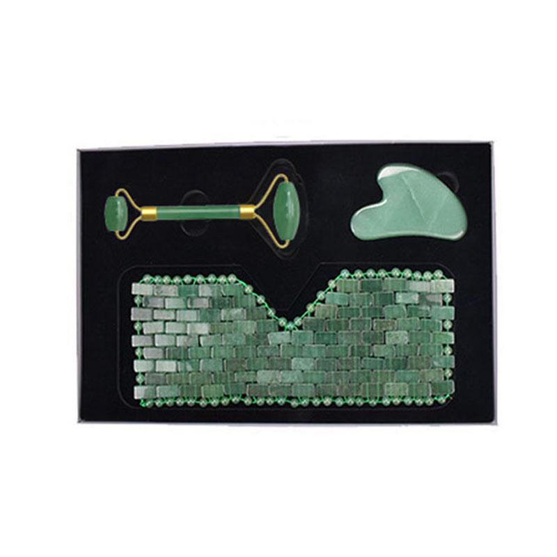 Rose Quartz Obsidian Jade Eye Mask Massager Natural Jade Roller Gua Sha Gouache Scraper Facial Lift Beauty Skincare Massage Tool