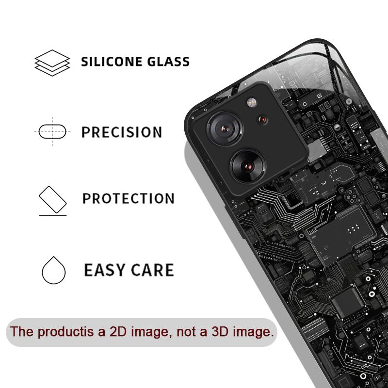 Creative Mechanical Circuit Board Pattern Glass Phone Case for Motorola Moto G85 G84 G75 G55 Edge 50 Fusion 40 Neo 30 Pro Cover