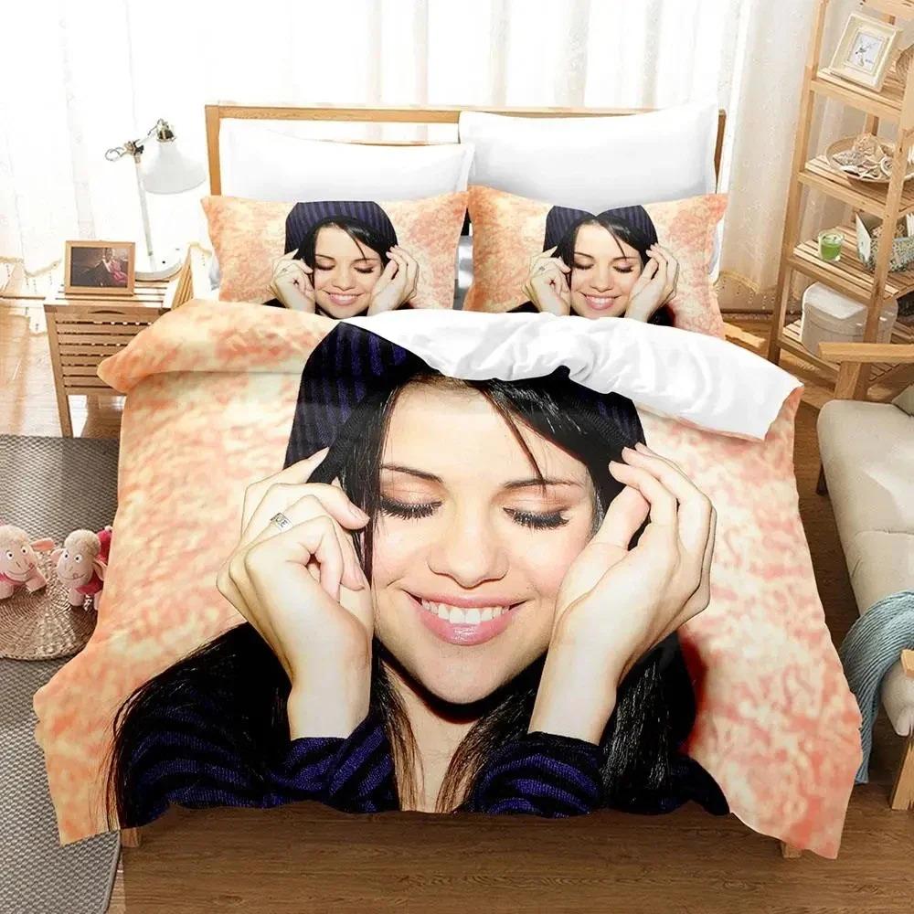 Famous female singer S-Selena G-Gomez Print Bedding Sets Bed Supplies Set Duvet Cover Bed Comforter Set Bedding Set Luxury Gift