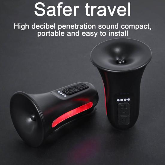 Electric Bike Bell Loud Crisp Clear Sound Rechargeable Waterproof Anti-Theft Alarm Loud Electric Bicycle Horn