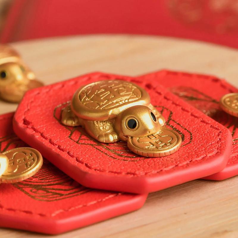 Feng Shui Money Vintage Turtle Temple Lucky Wealth Mini Golden Tortoise Guarding Praying Home Decor Lucky Gift Miserly Turtle