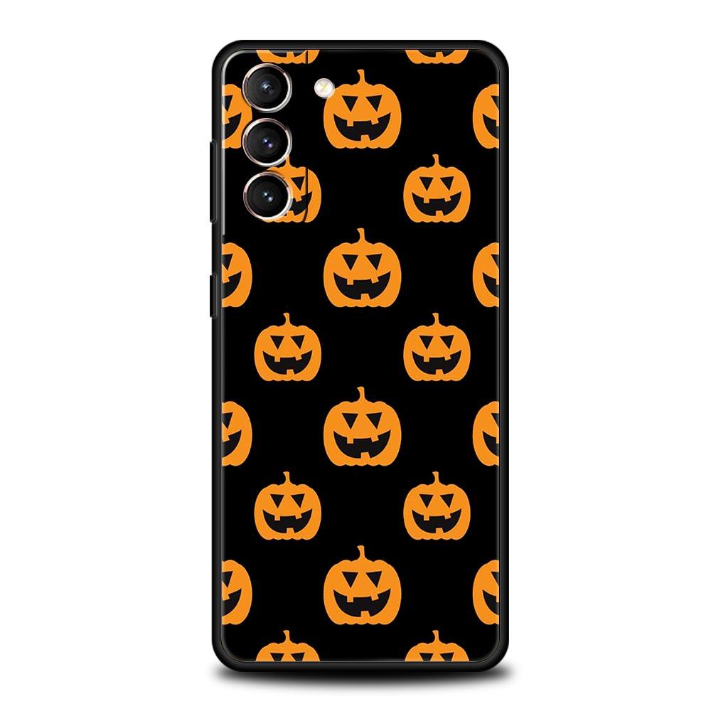 Autumn Leaves Fall Fox Pumpkin Halloween Phone Case For Samsung Galaxy S24 S23 S22 S20 Ultra S21 FE 5G S10 S9 Plus S10E Cover