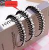 Hollow Willow Leaf Rhinestone Non-Slip Headband with Diamond Wave Design