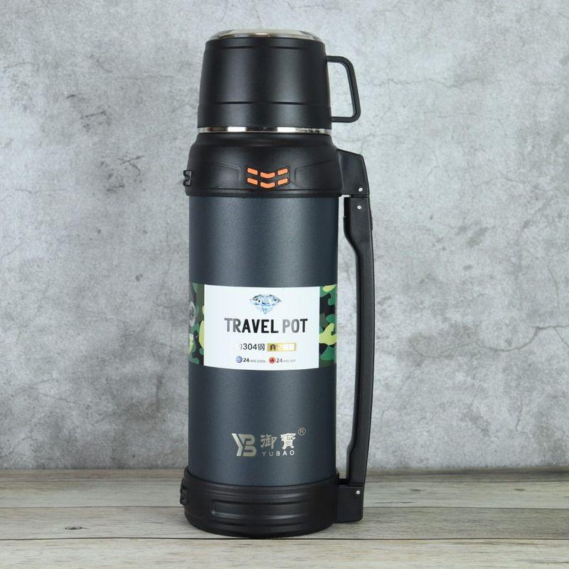 Travel Kettle 2000ml Thermal Kettle Large Capacity Thermos Cup 304 Stainless Steel Portable Outdoor Travel Kettle Water Kettle Blue 30#2000ml 16 Pieces Per Box