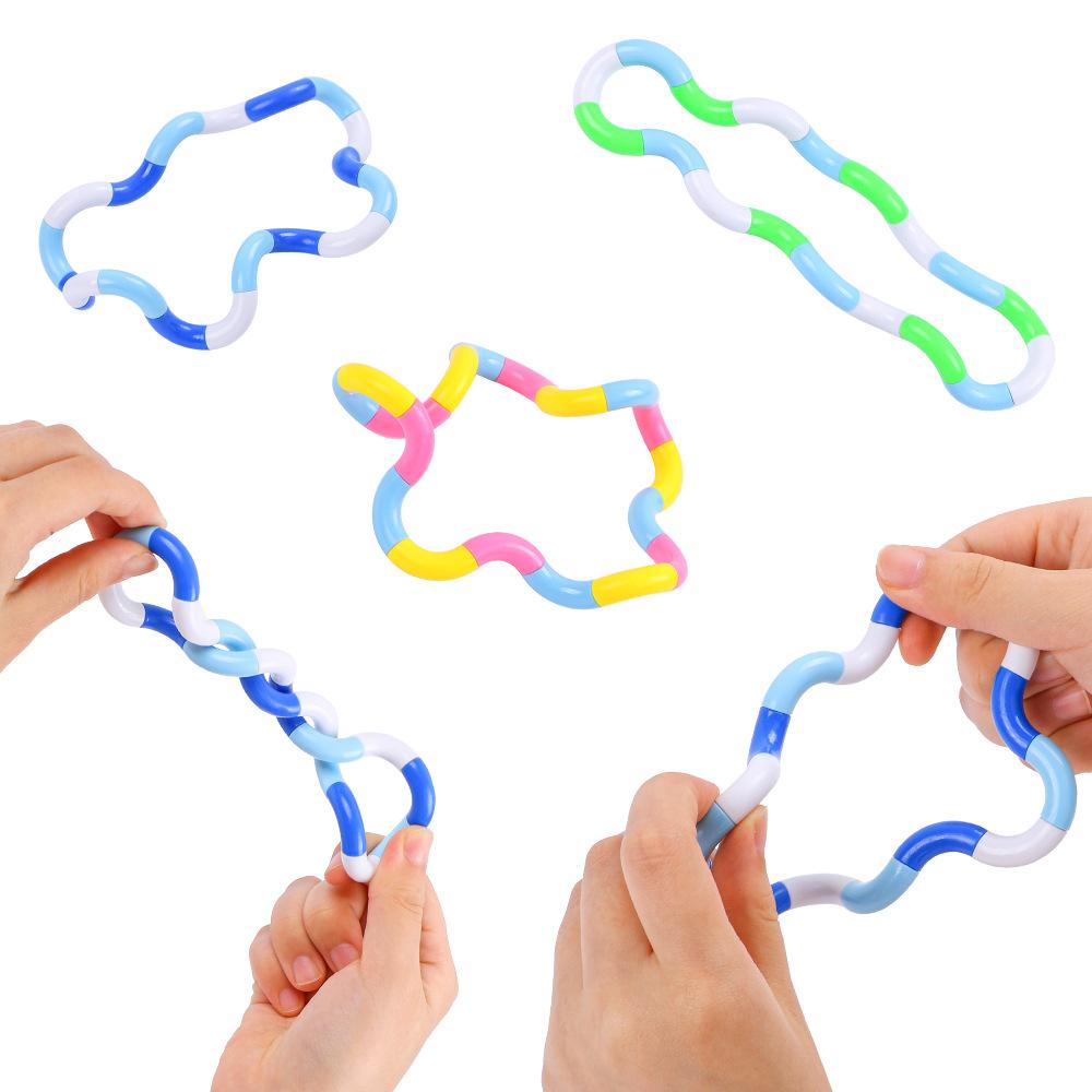 5Pcs Twisted Ring Magic Figet Trick Rope Education Stress Relief Toys for Kid Birthday Party Favors School Rewards Goodie Bag