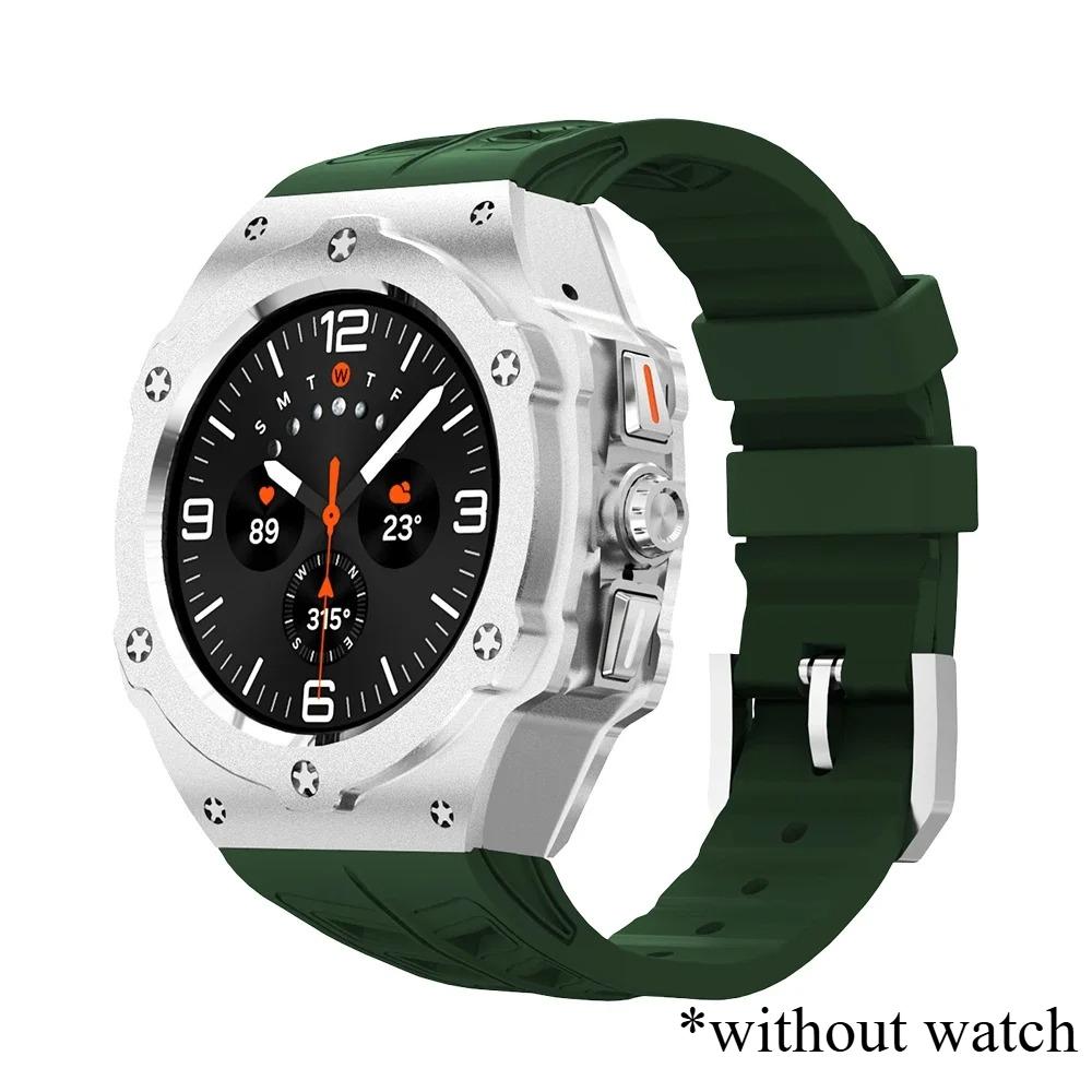 Luxury Modification Kit for Samsung Galaxy Watch 8 Ultra 2025 Carbon Case Rubber Strap for Galaxy Watch 7 Ultra 47mm Accessorie