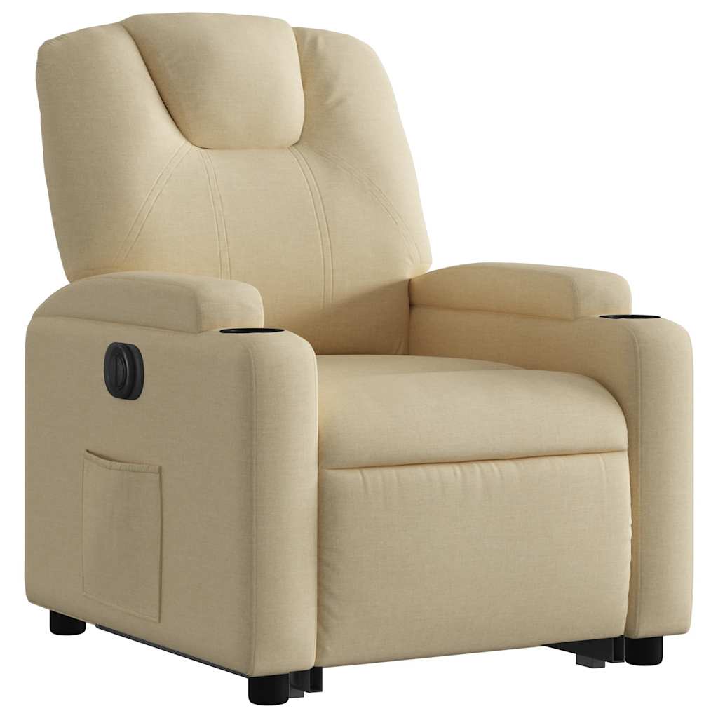 Electric Recliner Chair with Rising Function Cream Fabric