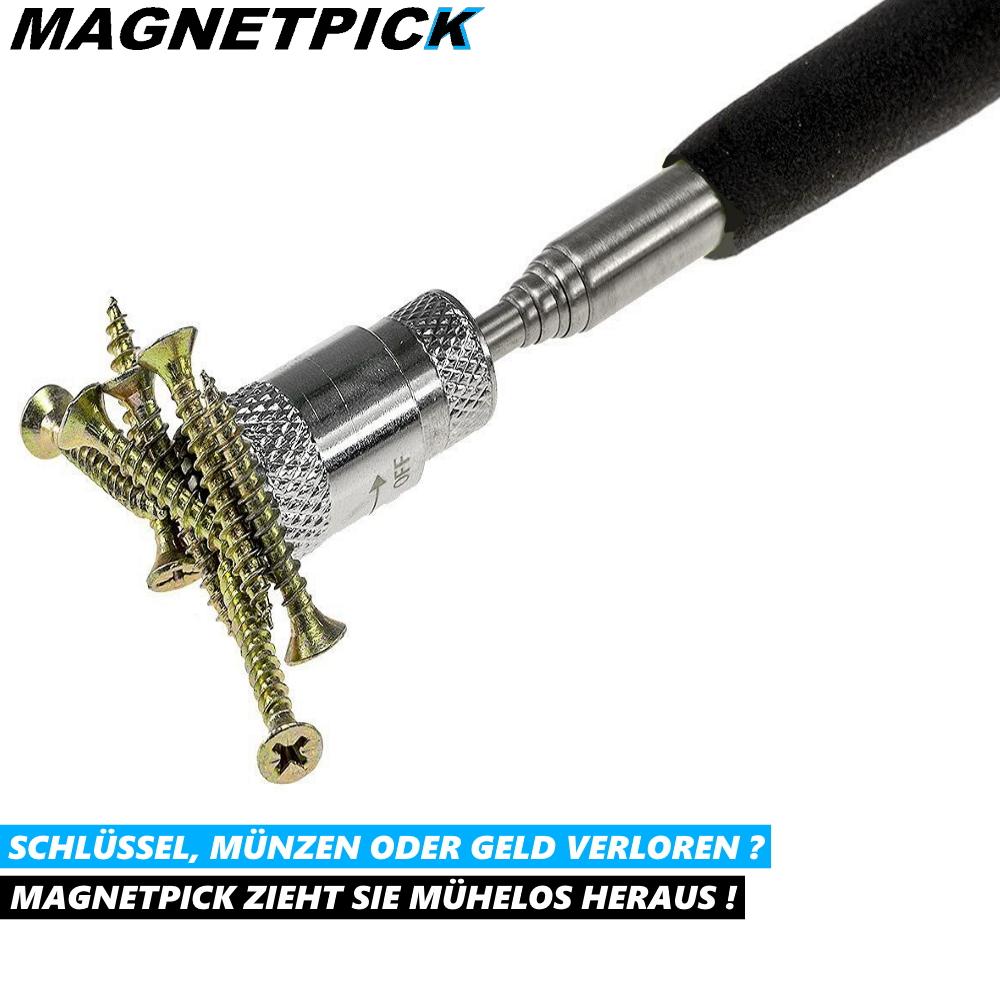 MAGNETPICK Magnetlyftare Magnetgripare Teleskopisk Magnet Verktyg med LED-ljus