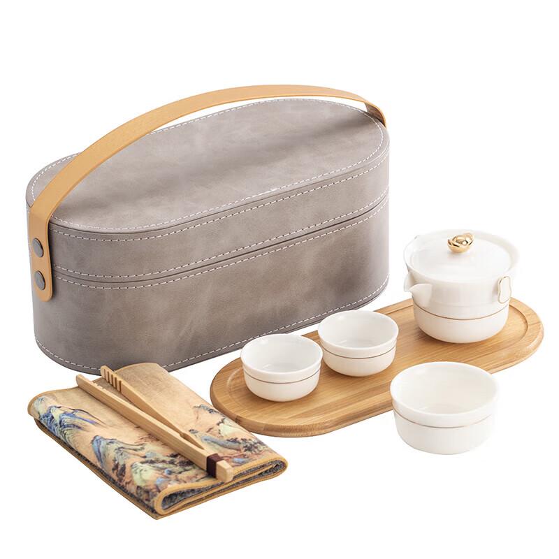 Luxury Portable Travel Tea Set (1 Pot, 3 Cups)