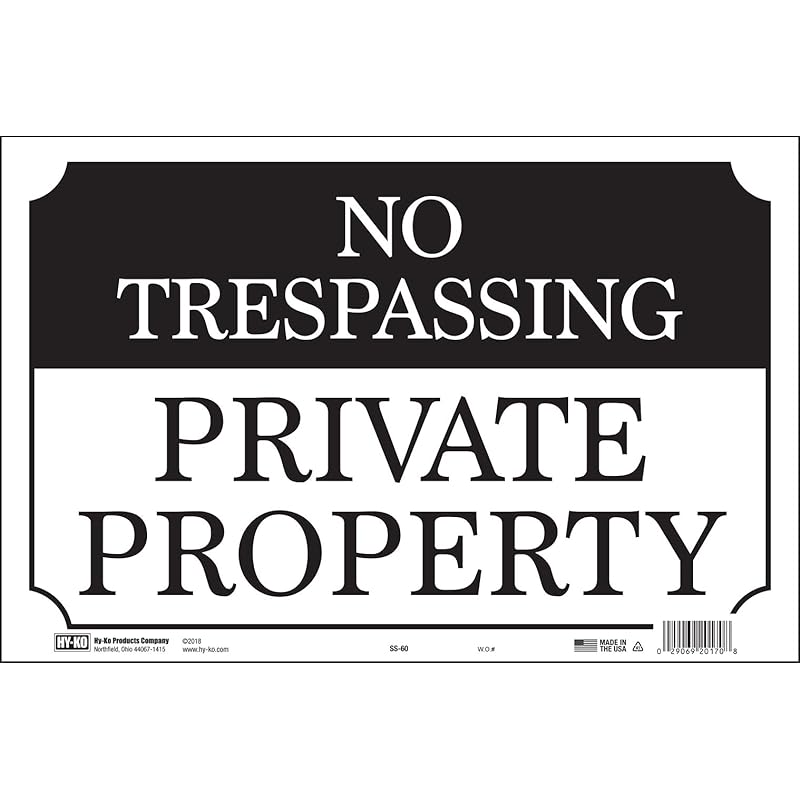 Hy-Ko Products SS-60 NO TRESPASSING Aluminum Sign, 9.25 in x 14 in, Black/White 9.25 In x 14 In чёрный