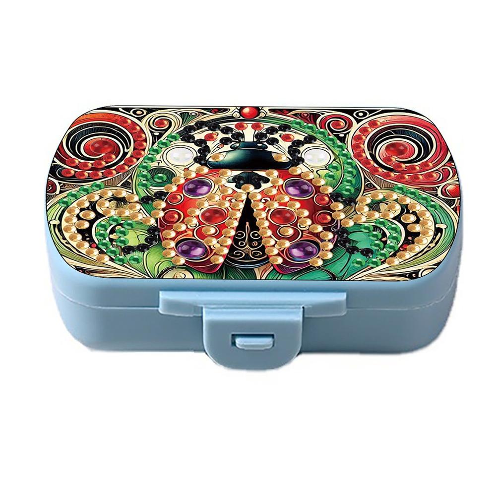 Mini 6 Grid Diamond Painting Pill Case Classification Storage Moisture-proof Pill Dispenser Portable Drug Storage Box