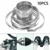 10 pcs CV joint dust cover adjustable CV dust clamp stainless steel universal CV clamp large small multi-purpose manual tool