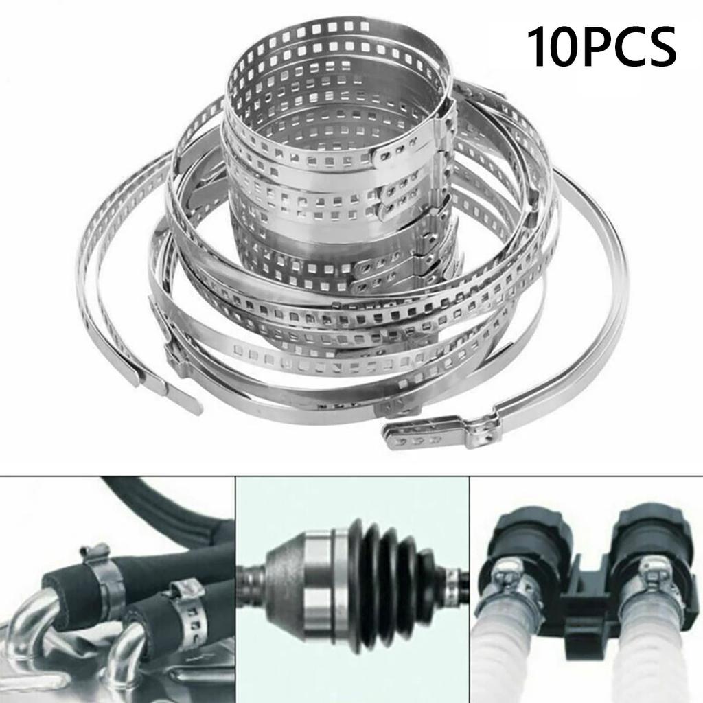 10 pcs CV joint dust cover adjustable CV dust clamp stainless steel universal CV clamp large small multi-purpose manual tool
