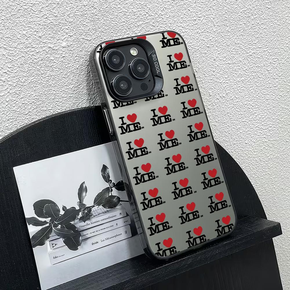 I Love My Own English Design Phone Case Suitable for iPhone 17 16 15 14 13 12 11Pro/Max/Plus Anti Drop and Shockproof Back Cover