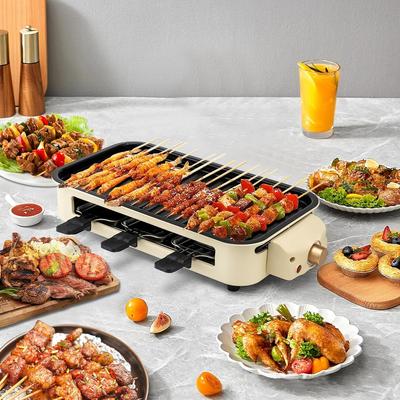 Elektrischer rauchfreier Indoor-Grill, abnehmbares Brett, einstellbare Temperatur, Antihaft-Garen, tragbarer Grill