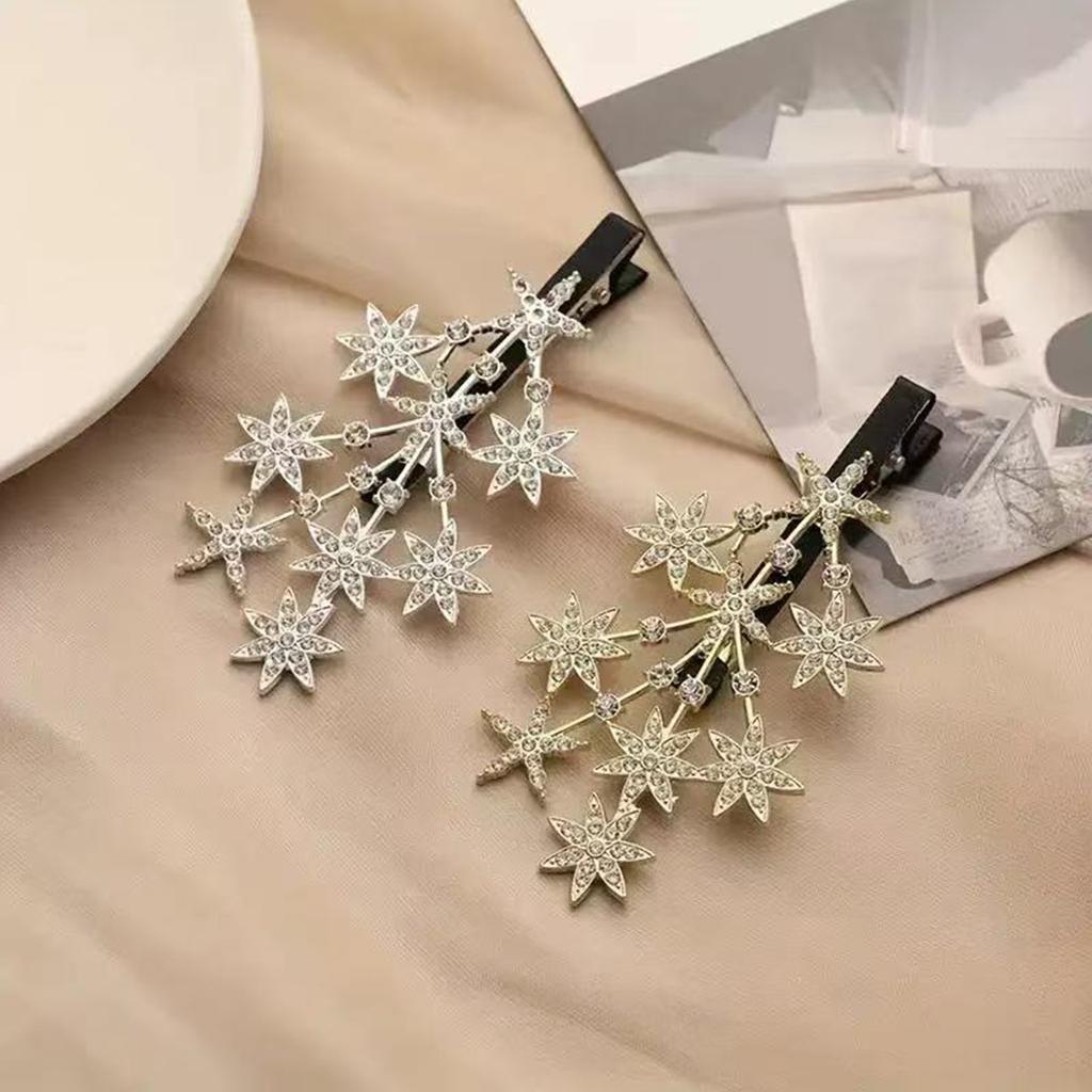 1pc Rhinestone Star Hair Clips Crystal Star Hair Clip for Women Bride Wedding Hair Barrettes Sparkly Silver & Gold Hair Pins