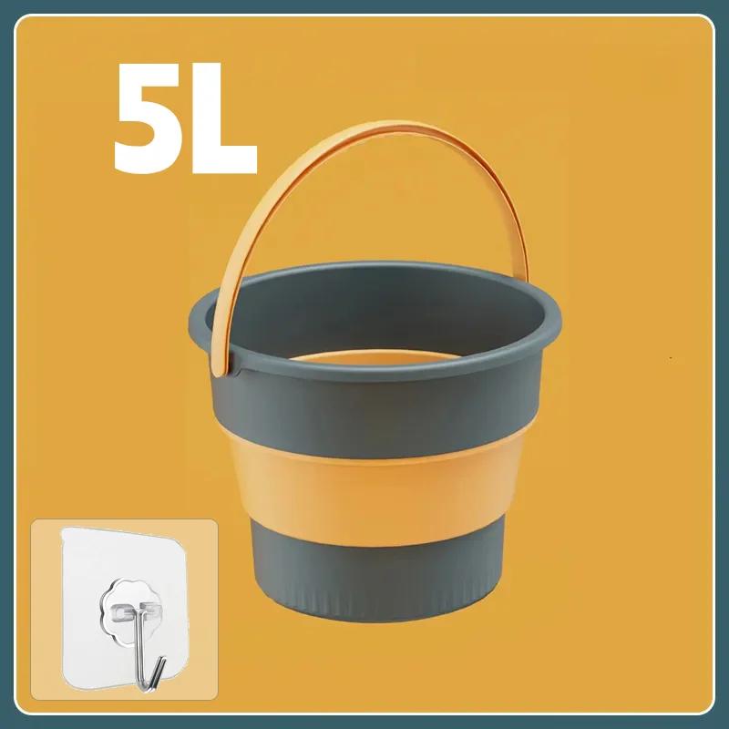 5/10/17L Folding Portable Bucket Multifunctional Thickened Silicone Bucket for Car Washing and Fishing Camping Folding Bucket