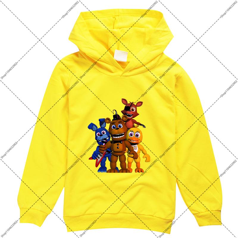FNAF Boys Girls Hoodie Five Nights At Freddys Children's Spring Sweatshirt Cartoon Anime Comfortable Sweatshirts Birthday Gifts