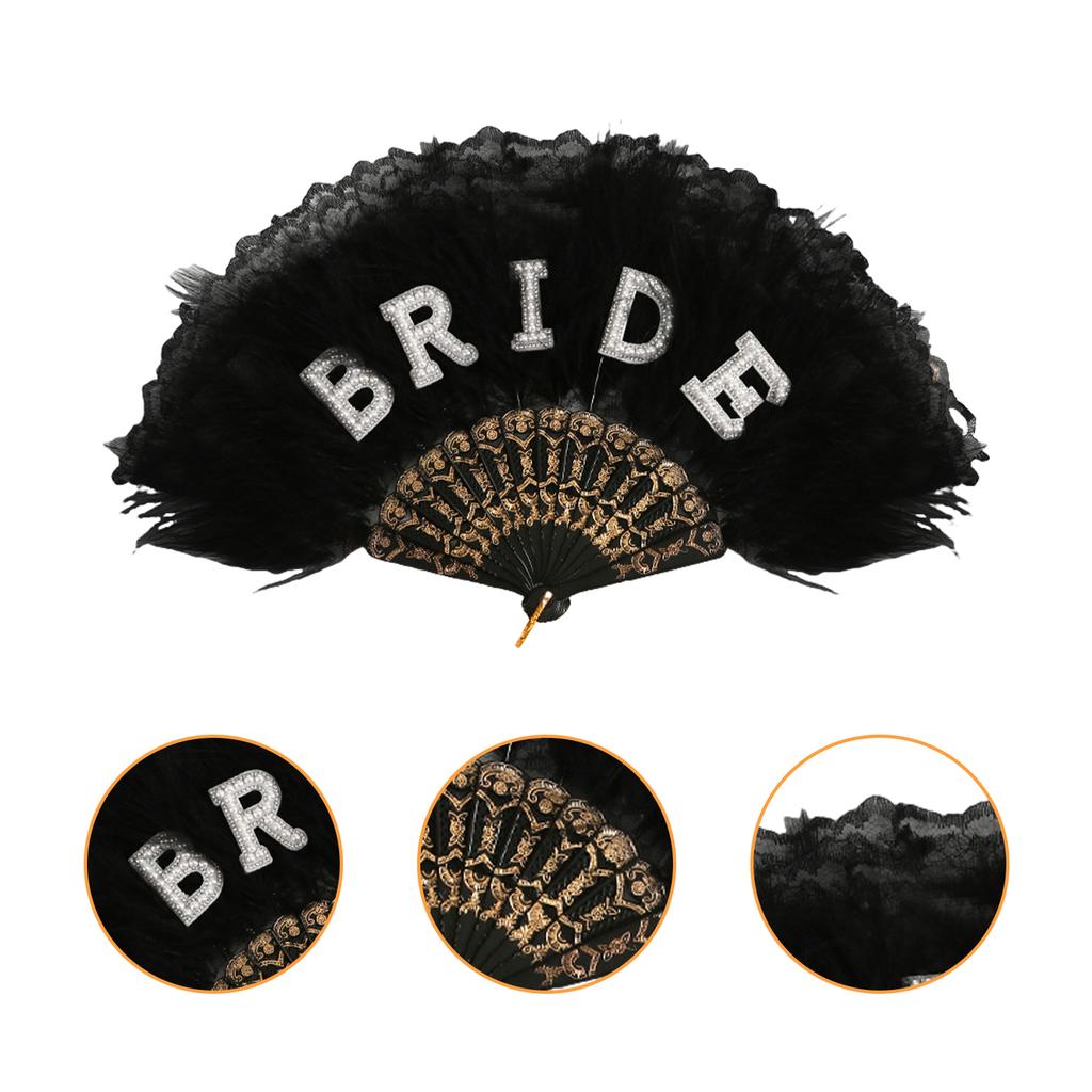 Elegant Lace Feather Fan Cooling Lace Fan For Bridal Wedding Photography Accessories And Cooling Decoration