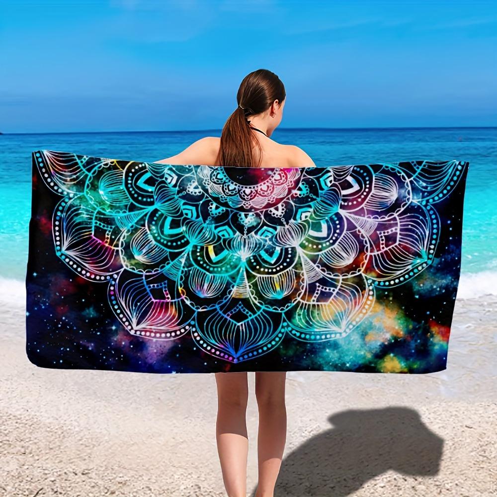 Custom Mandala Beach Towel Galaxy Pattern 160x80cm Microfiber Bath Towels All Season Soft Absorbent Blanket
