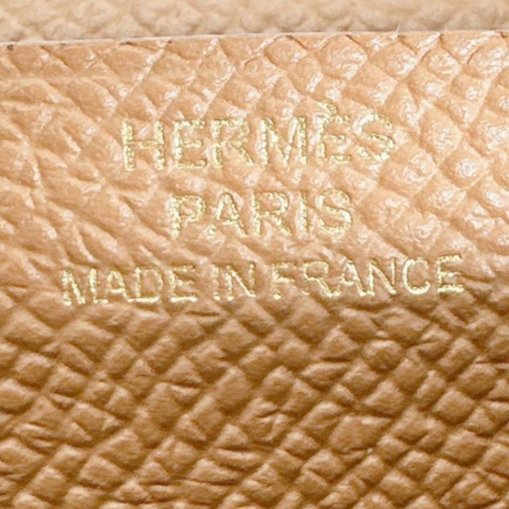 HERMES D stamped Beance fleet Long Wallet purse Bifold long wallet Epsom Brown Used