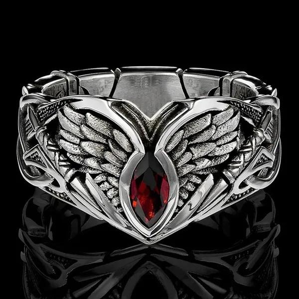 2024 New Creative Cat's Eye Alloy Casting Rings for Men Tiktok Europe and America Gothic Rock All-around Eyeball Simple Jewelry
