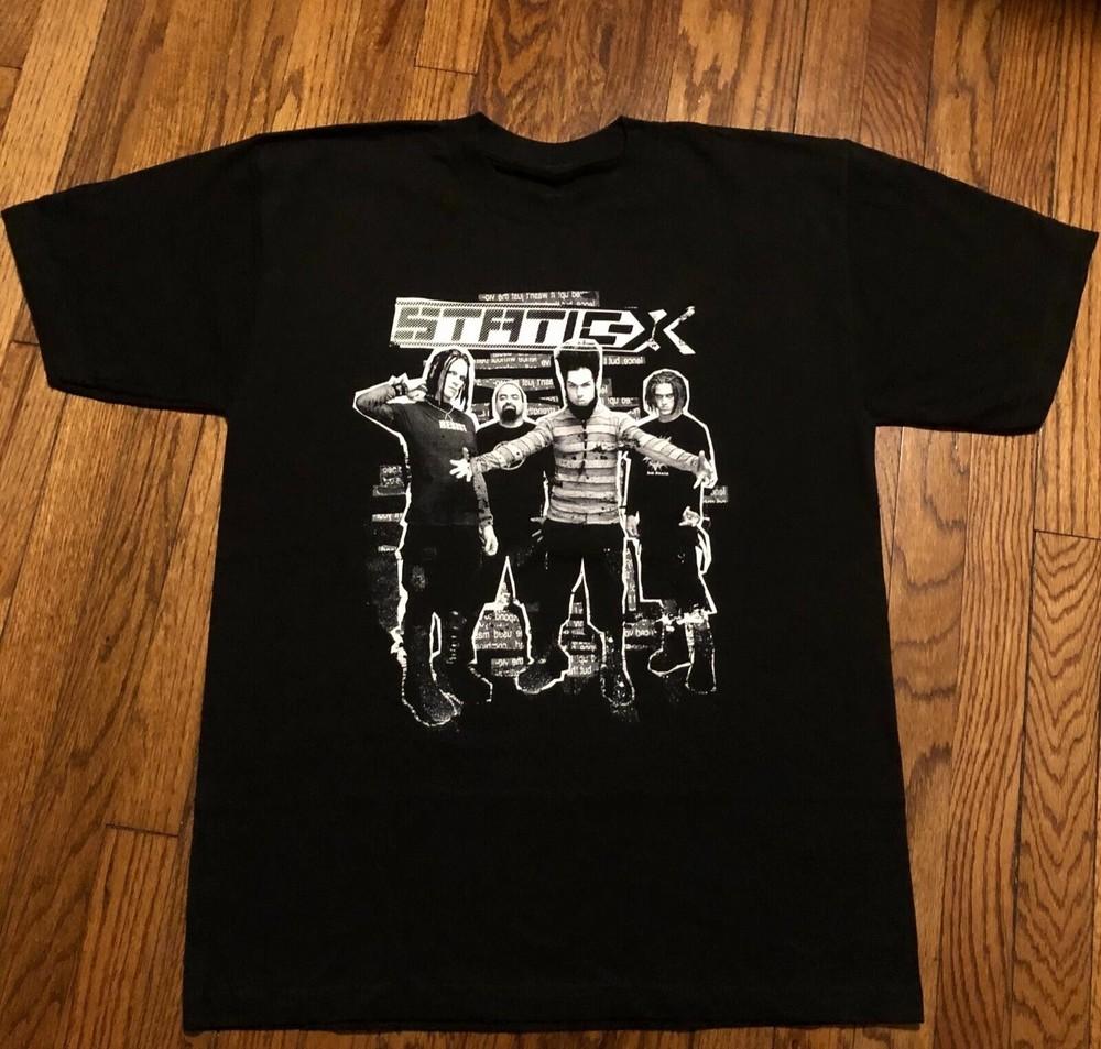 

STATICX Band In Tour Concert Cotton Black All Size T Shirt For Men FN1113 Unisex T-Shirt M