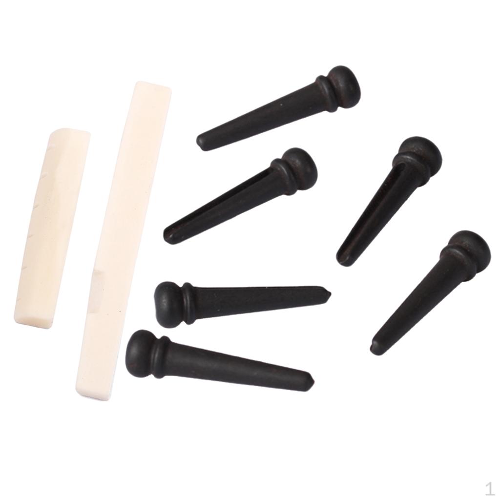 

Седловидная гайка для акустической гитары с перемычками из черного дерева для