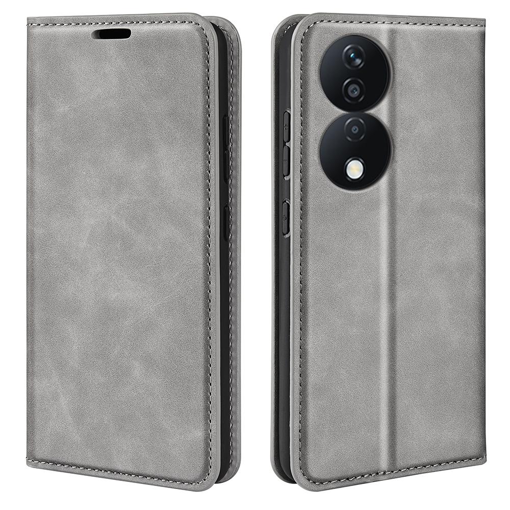 For Honor X7b 4G/90 Smart Shockproof Case Skin-Touch PU Leather Phone Cover