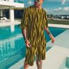 Striped T-shirt 2 piece men's Hawaii beach T-shirts suit summer
