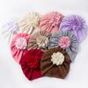 Cute Flower Baby Girls Turban Hat Spring Autumn Newborn Infant Beanie Cap Soft Elastic Toddler Headwraps