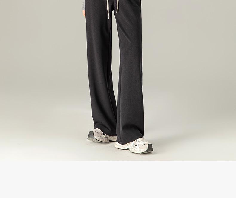 Xinge Women's Tencel Acetate Sweatpants - High Waist, Wide Leg, Straight, Loose Fit, Autumn Casual Style.