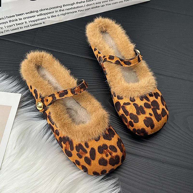 

Меховые балетки неглубокие женские туфли замшевые модные ботинки женские 2025 тренд осень бренд дизайнерское платье прогулочные удобные повседневные женские туфли 35 леопардовый