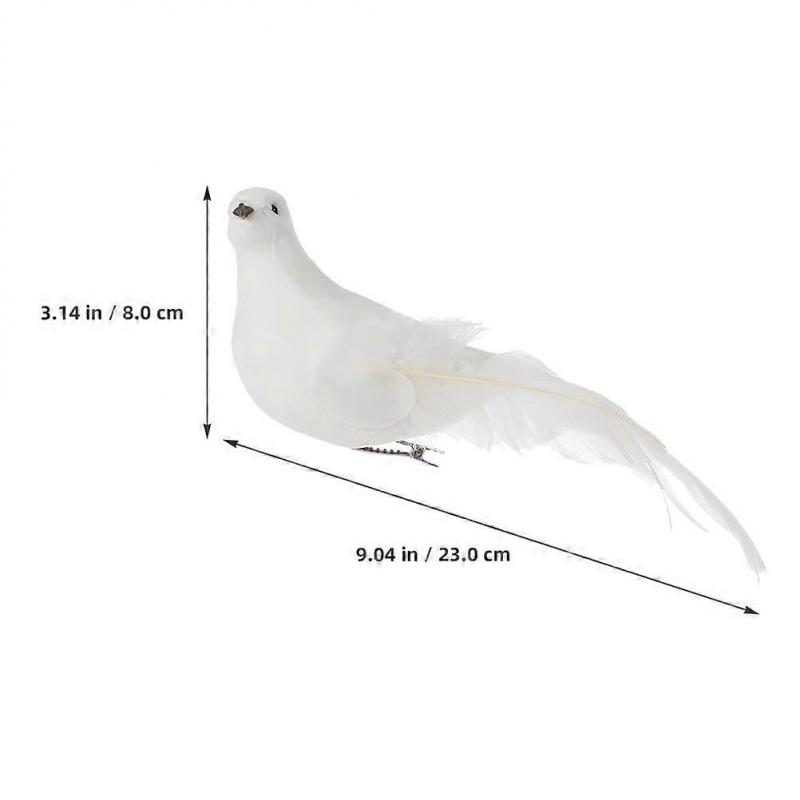Artificial Christmas Dove Birds White Foam Doves for Home Decor 6Pcs