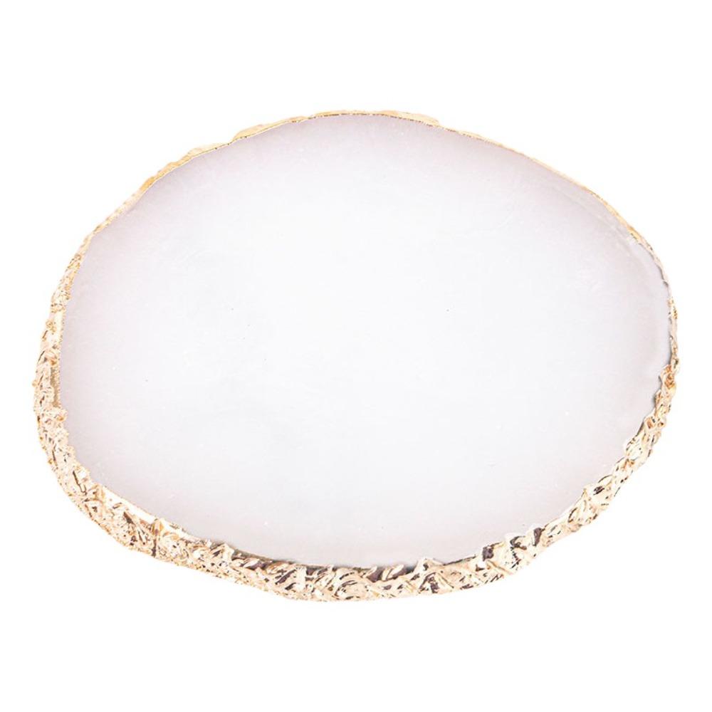 Round Nail Art Palette Professional Golden Edges Gel Polish Palette DIY Easy To Clean False Nail Tips Palette Nail Salon