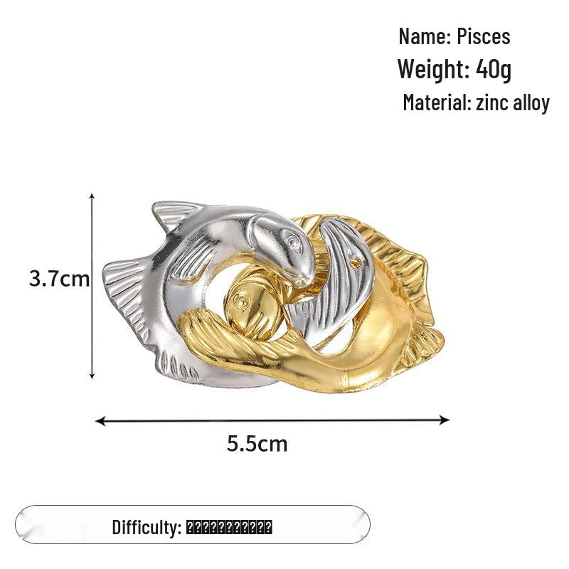 Zinc Alloy Kongming Puzzle Lock: Disentanglement Ring Educational Toy